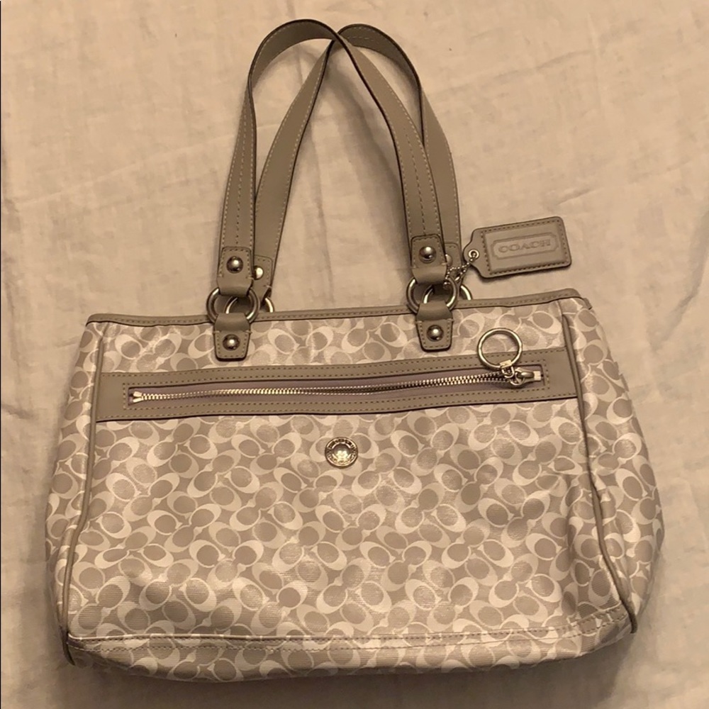 Coach F17179 Chelsea Bias Gray Signature Tote Bag